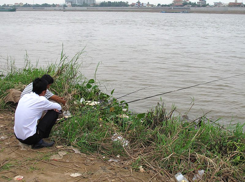 Fishing in Phnom Penh, Cambodia