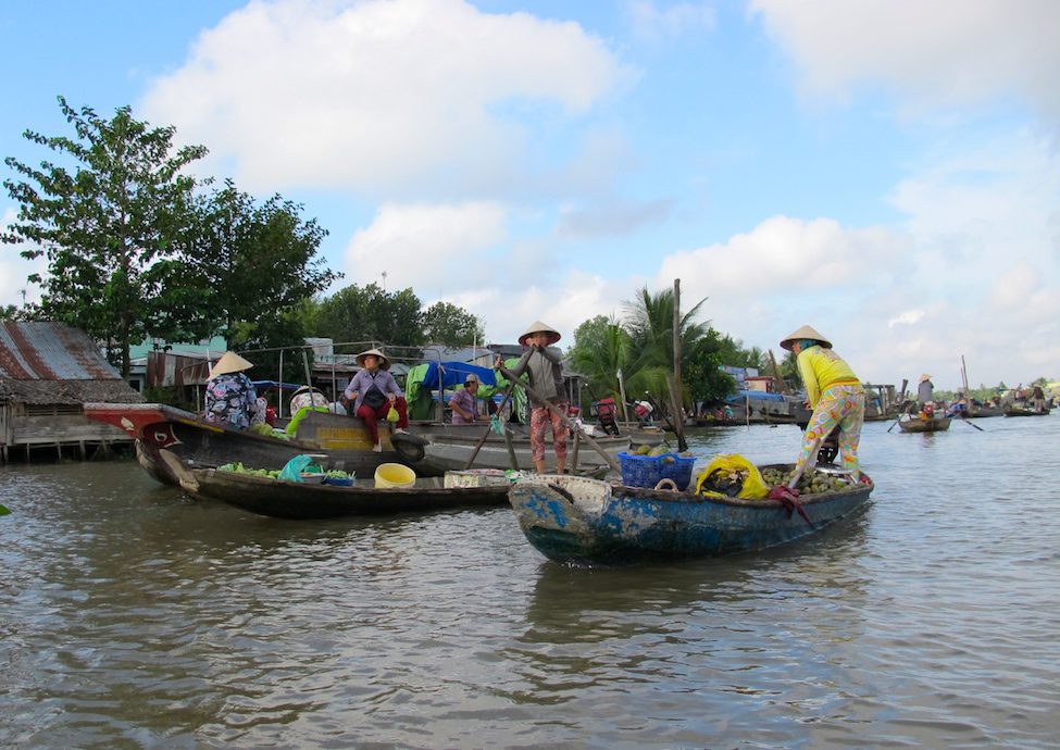 Boats on the Mekong Delta