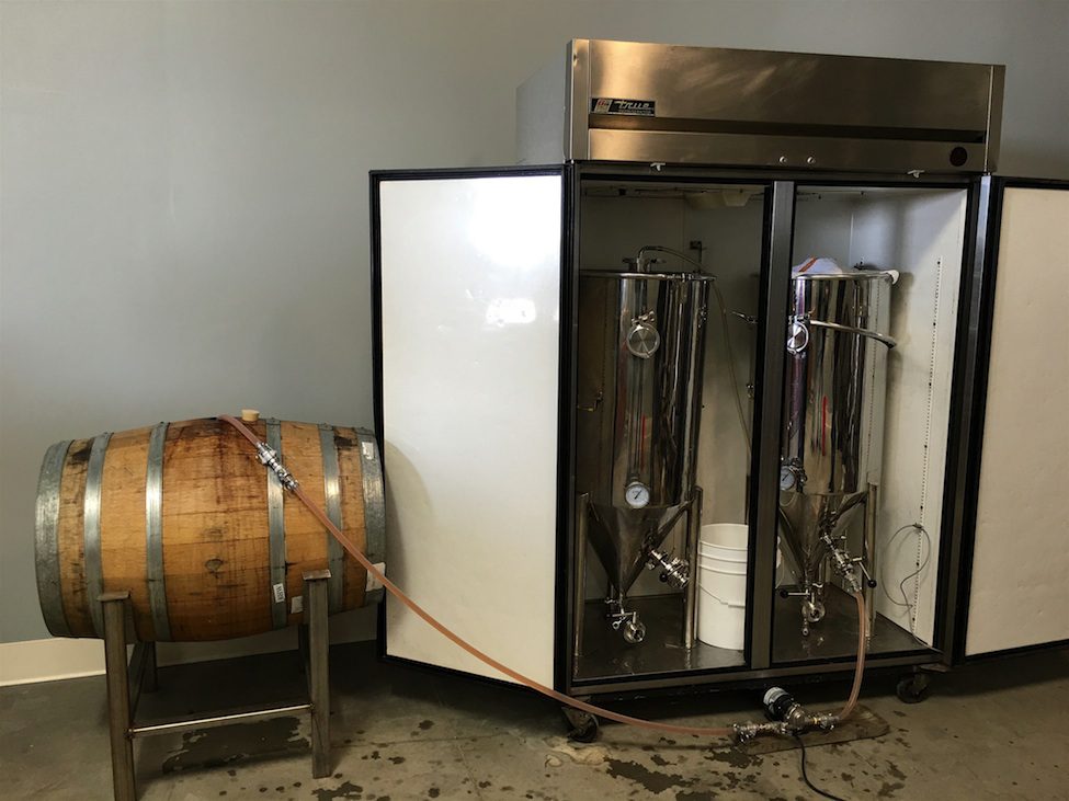Transferring beer into barrels