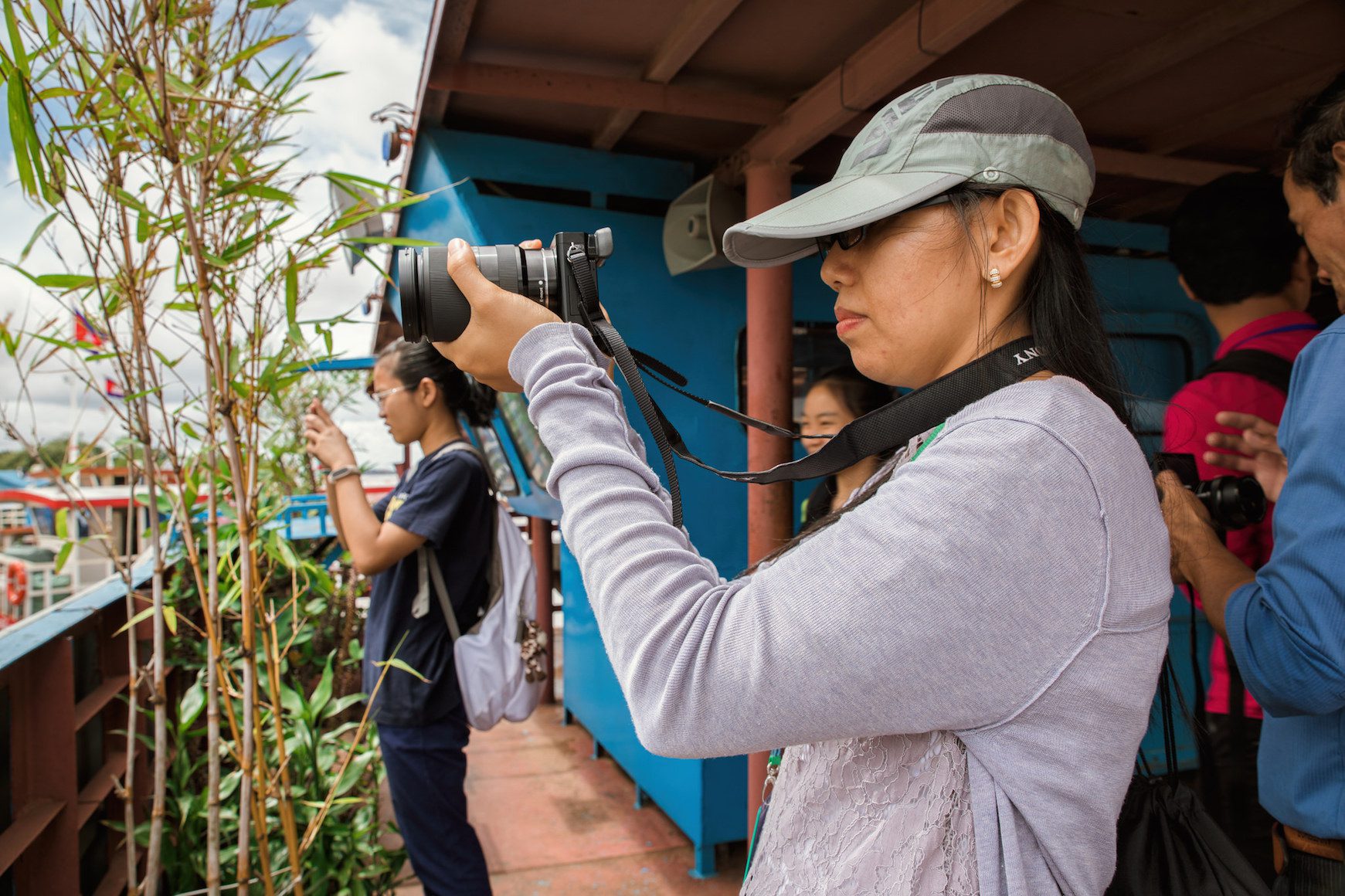 Chea Seila practicing photography for Mekong Conservation Heroes