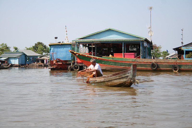 Fisher in Tonle Sap Lake