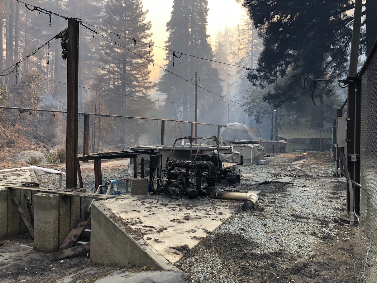 Fire damage at Monterey Bay Salmon and Trout Project hatchery