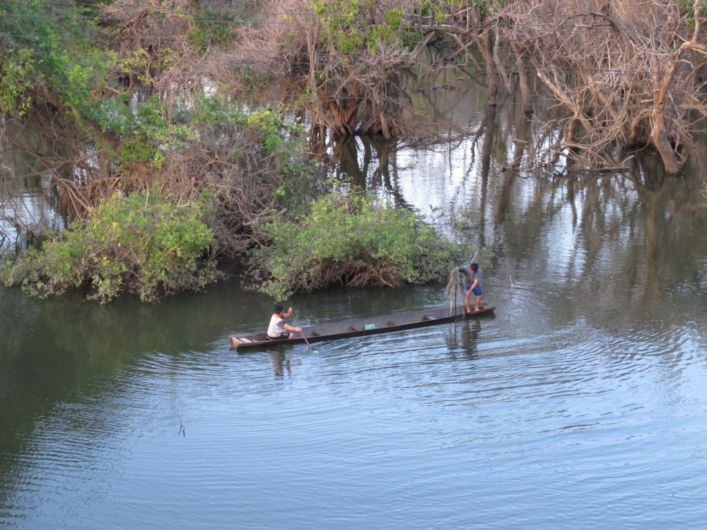 Fishers in flooded forest
