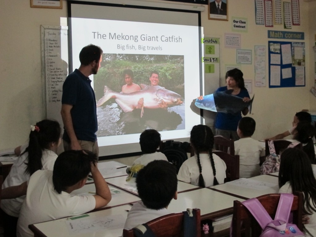 FISHBIO staff teach about Mekong Giant Catfish