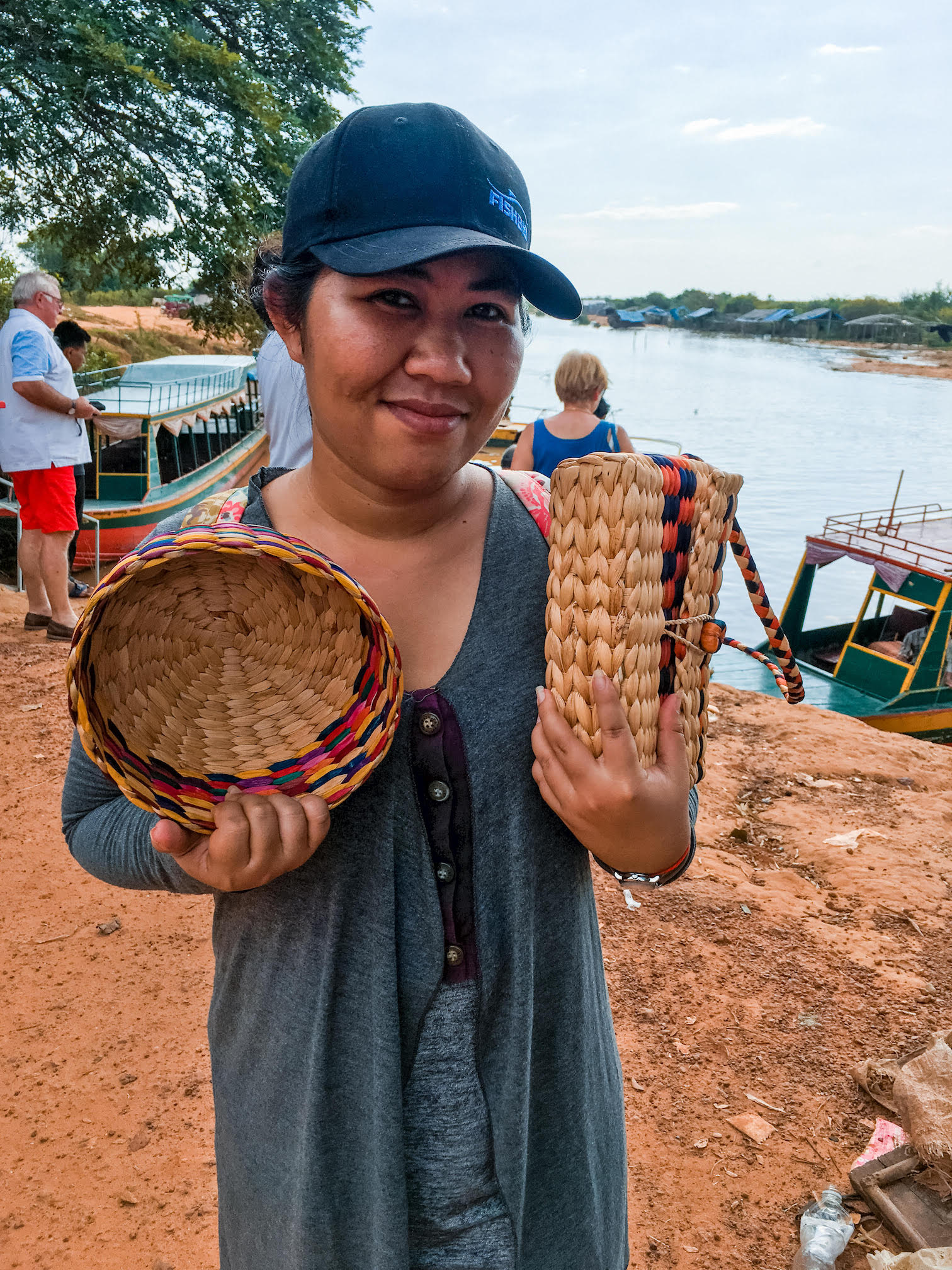 Samadee with water hyacinth crafts