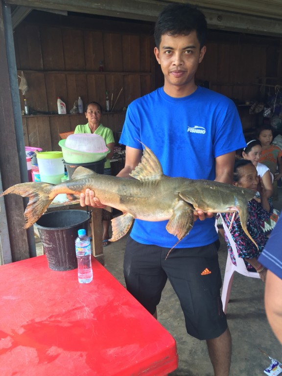 Somsanook with a crocodile fish